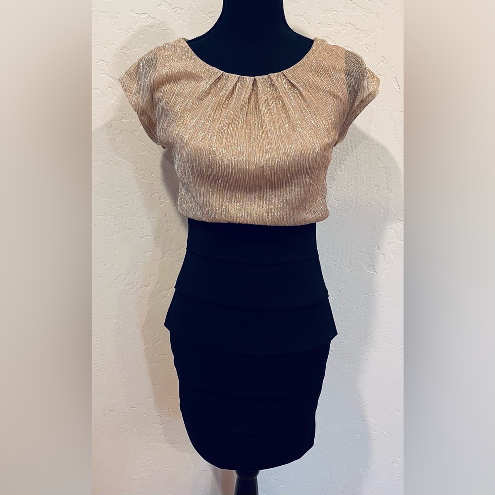 Cocktail party gold dress